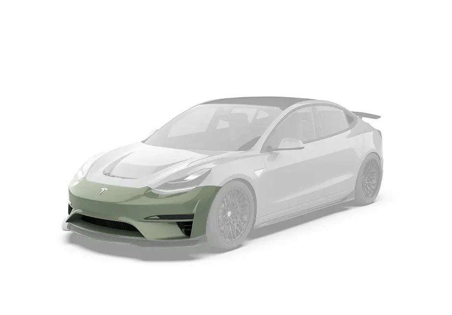 Robot Craftsman Crypton Front Bumper for Tesla Model 3 Performance/Base Carbon Fiber/FRP