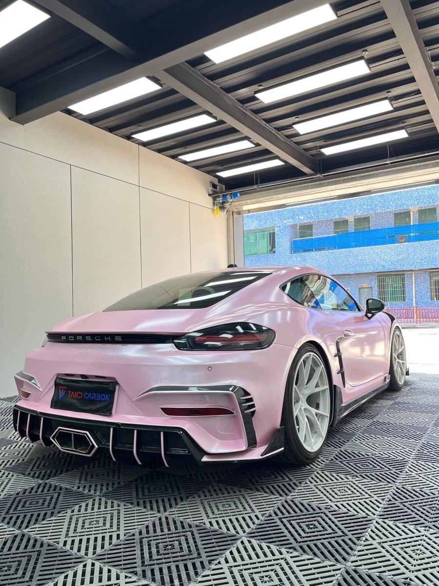 TAKD Carbon Rear Bumper for Porsche 718 Cayman / Boxster / GTS 2017-ON Carbon Fiber