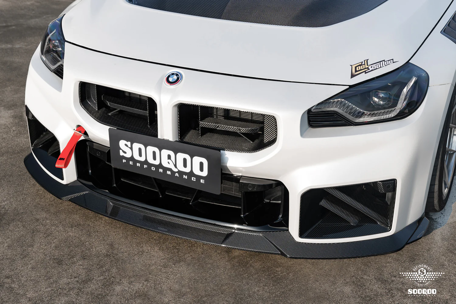 SOOQOO USA C Style Front Lip for BMW M2C M2 G87 2023-ON Dry Pre-preg Carbon Fiber
