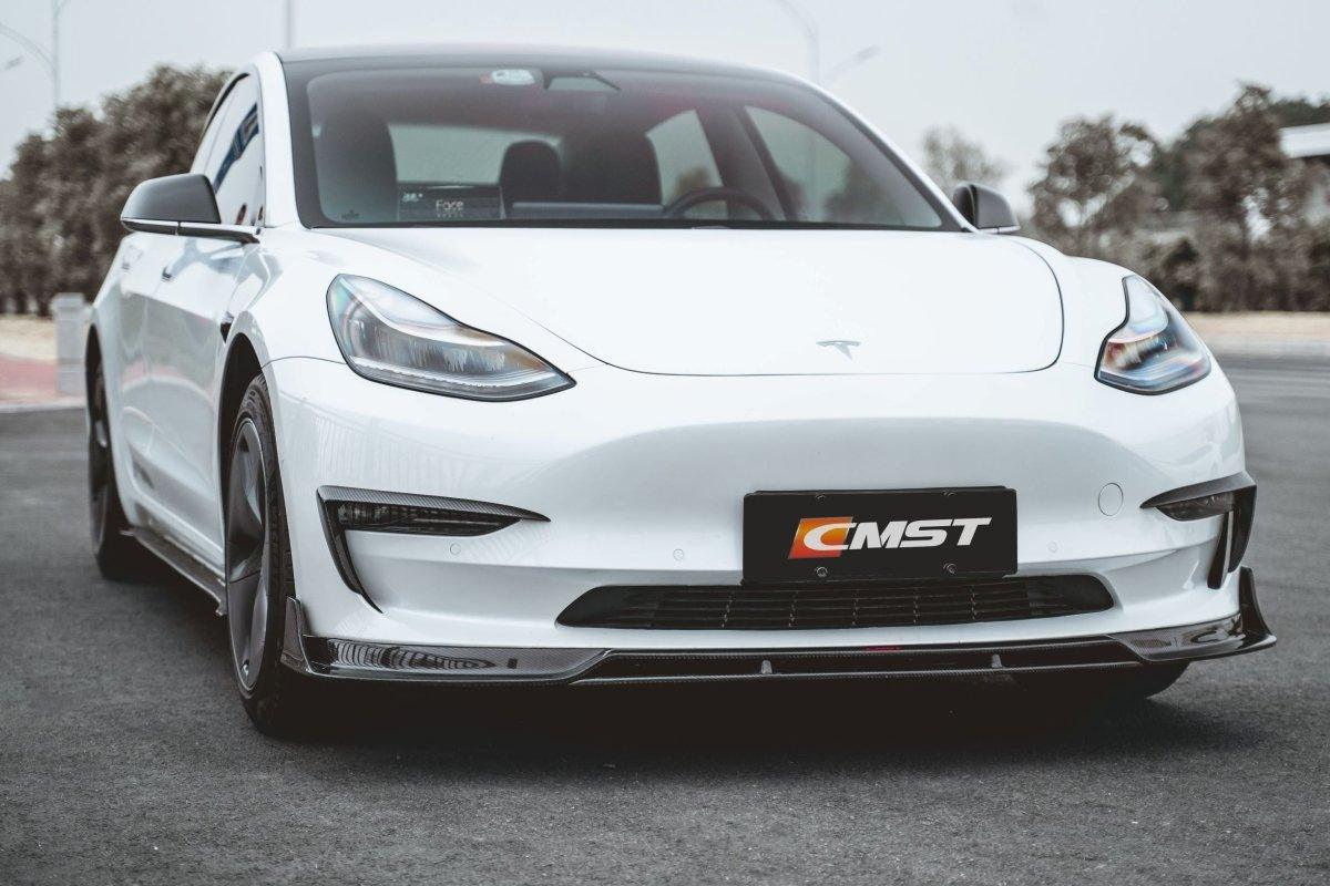CMST Tuning V2 Front Lip Splitter for Tesla Model 3 Performance/Base Carbon Fiber/FRP
