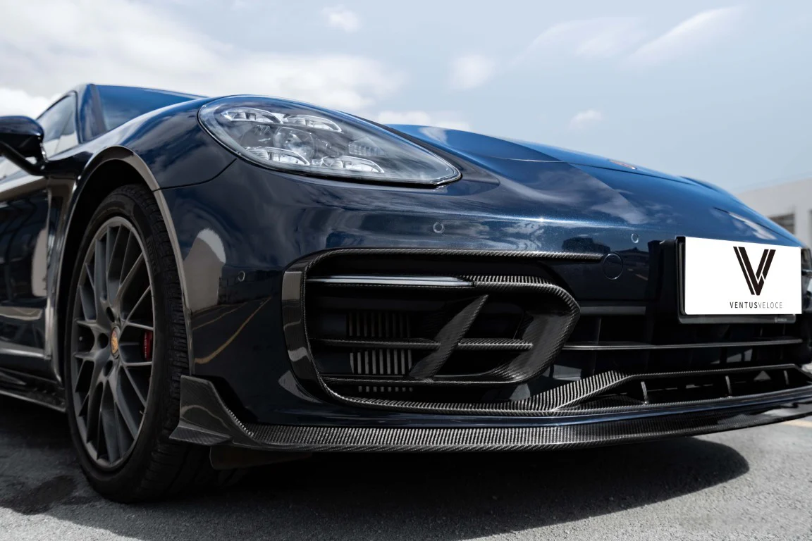 Ventus Veloce Front Bumper Trim for Porsche Panamera 971.2 RWD/Base/4/4S 2021-2023 Dry Pre-preg Carbon Fiber