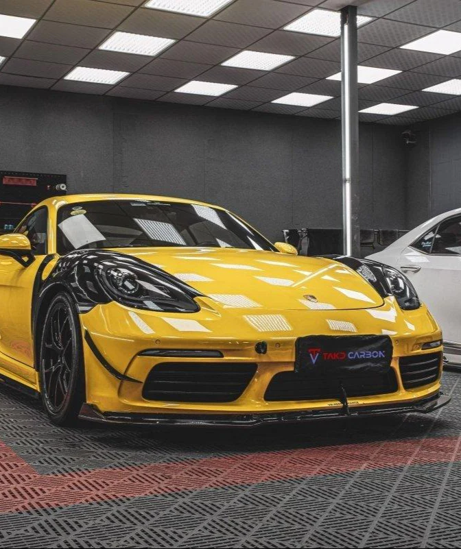 TAKD Carbon Front Lip for Porsche 718 Boxster / Cayman Carbon Fiber