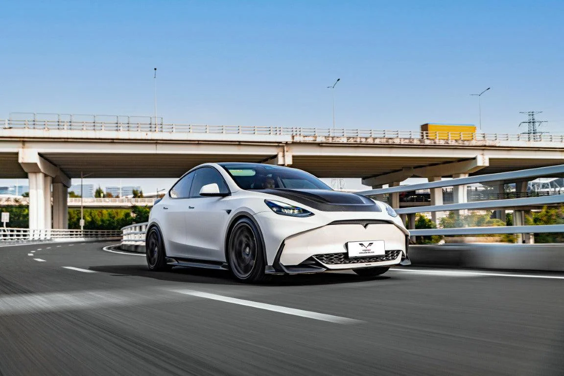 Yofer USA Loong Flames Hood for Tesla Model Y / Performance 2020-2025 Pre-preg Carbon Fiber