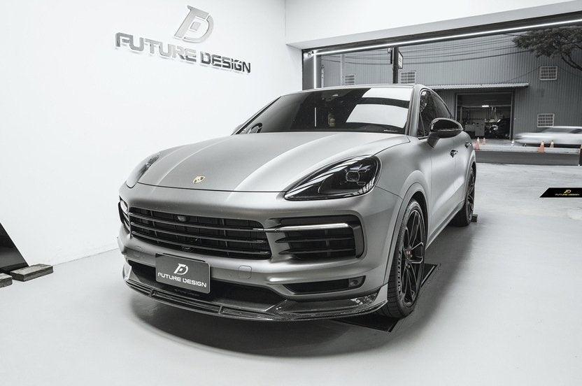 Future Design Carbon Fiber FRONT LIP SPLITTER for Porsche Cayenne Coupe 9Y3.1 Base/E-Hybrid/S GTS 2019-2023