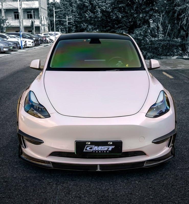 CMST Tuning V1 Front Lip Splitter for Tesla Model Y Performance AWD Long Range RWD Carbon Fiber/FRP