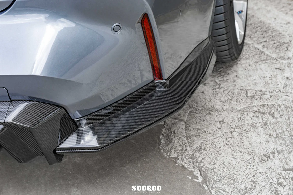 SOOQOO USA B Style With Light Rear Diffuser & Canards for BMW M3CS G80 81 & M4CS G82 G83 2021-ON Dry Pre-preg Carbon Fiber