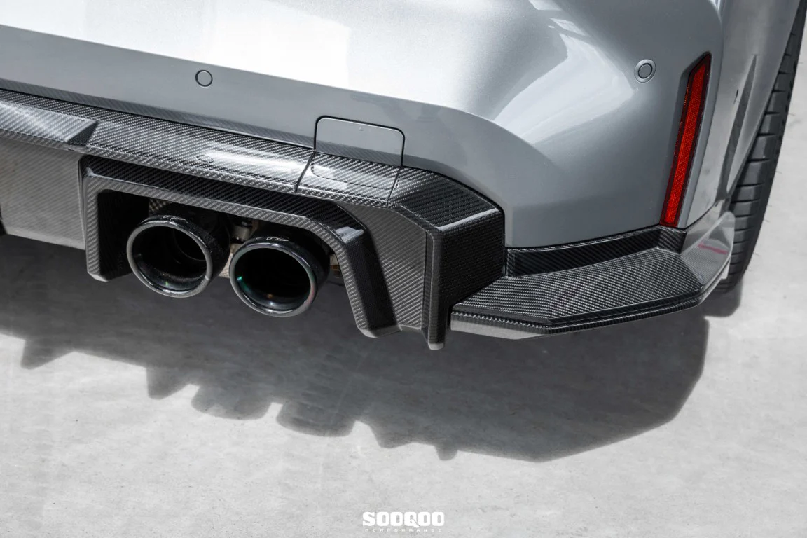 SOOQOO USA B Style Without Light Rear Diffuser & Canards for BMW M3CS G80 G81 & M4CS G82 G83 2021-ON Dry Pre-preg Carbon Fiber