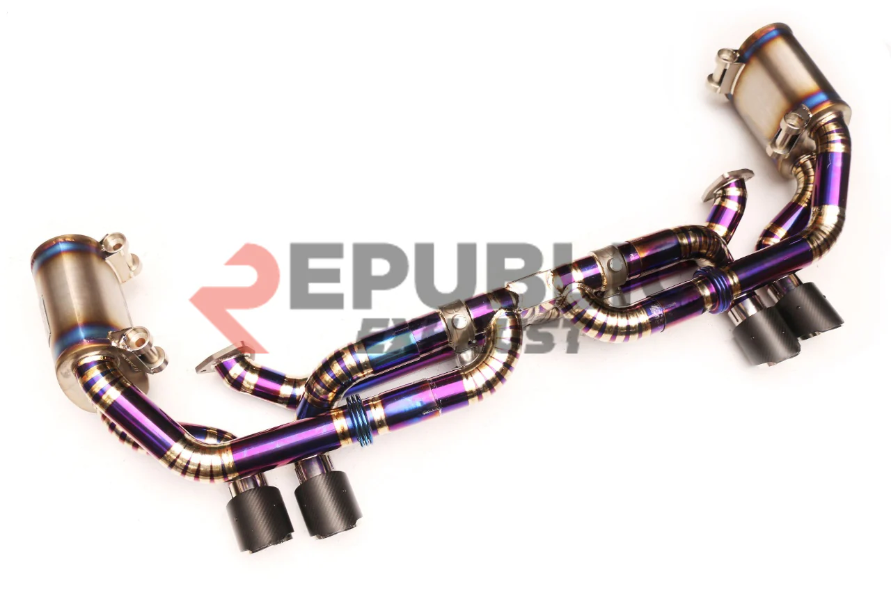 Republic Exhaust Catback Exhaust Quad Exit Tips for Porsche 991.1 Base / 4 / Targa 4 3.4L 2012-2016 Stainless Steel
