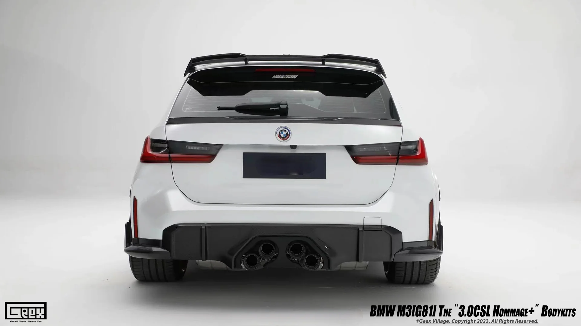 Geex Village Hommage+ Rear Spoiler for BMW M3CS/C G81 2021-ON & 3 Series M340i G21 2019-ON Dry Pre-preg Carbon Fiber