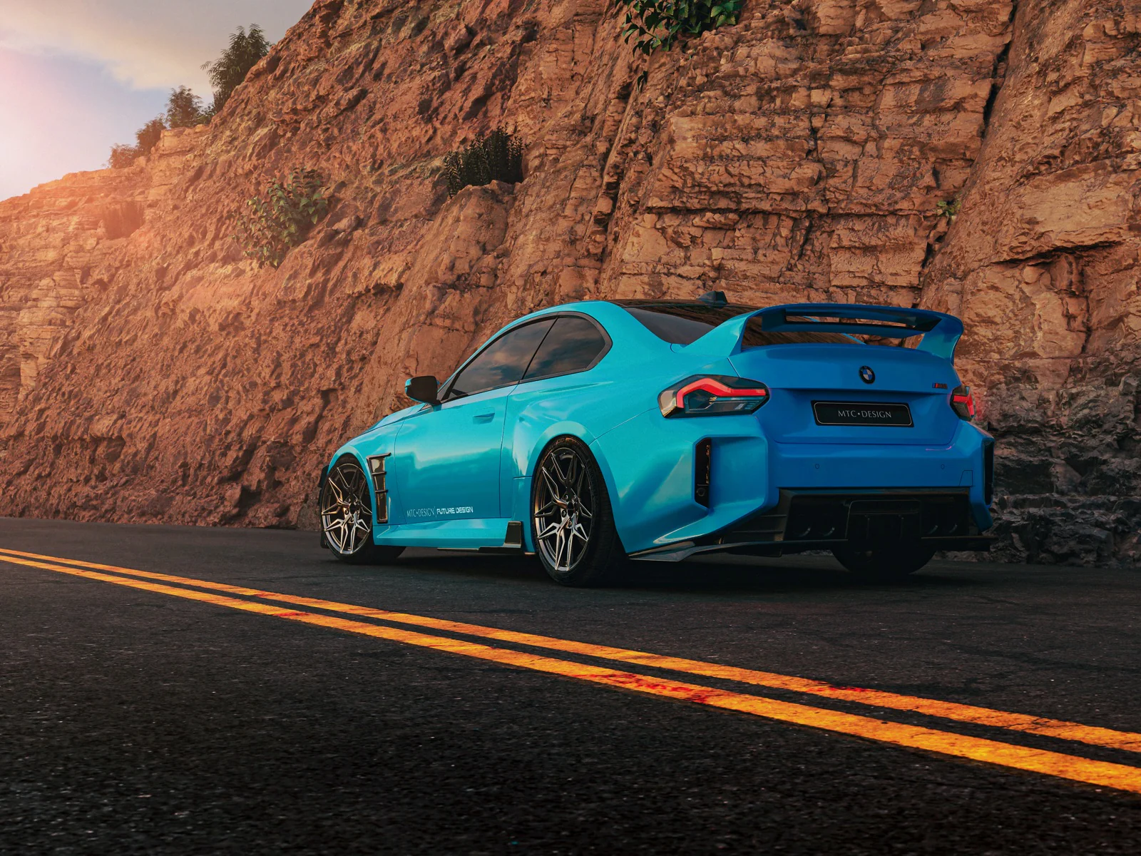 Future Design Carbon MTC V2 TrackPack Series Rear Diffuser & Canards for BMW M2 M2C G87 2023-ON Carbon Fiber / FRP