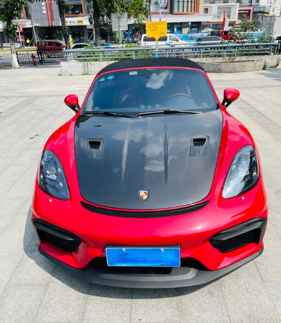 Dupont Tech GT4 Conversion Style Front Bumper & Trims for Porsche 718 982 Cayman Boxster 2017-2025 PP Polypropylene / Carbon Fiber