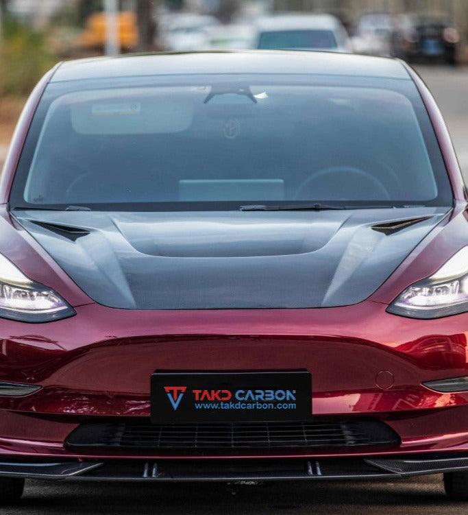 TAKD Carbon Hood for Tesla Model 3 / Performance 2017-2023 Pre-preg Carbon Fiber
