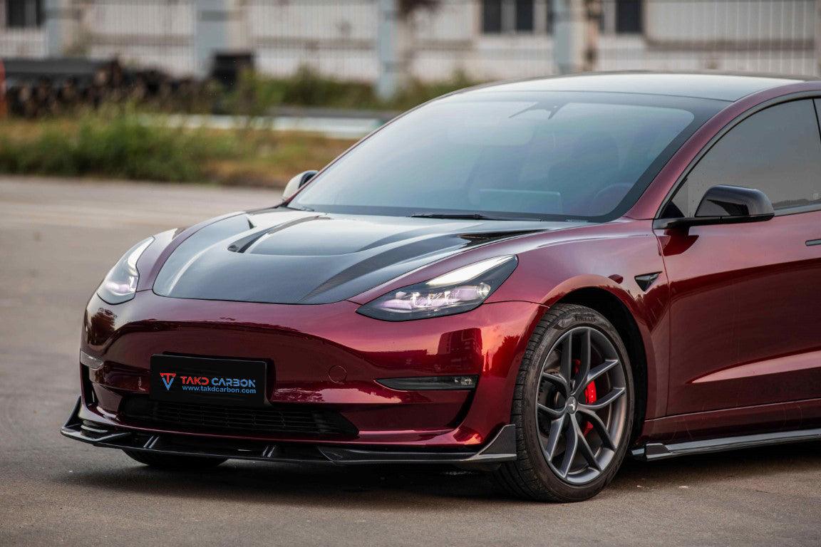 TAKD Carbon Hood for Tesla Model 3 / Performance 2017-2023 Pre-preg Carbon Fiber
