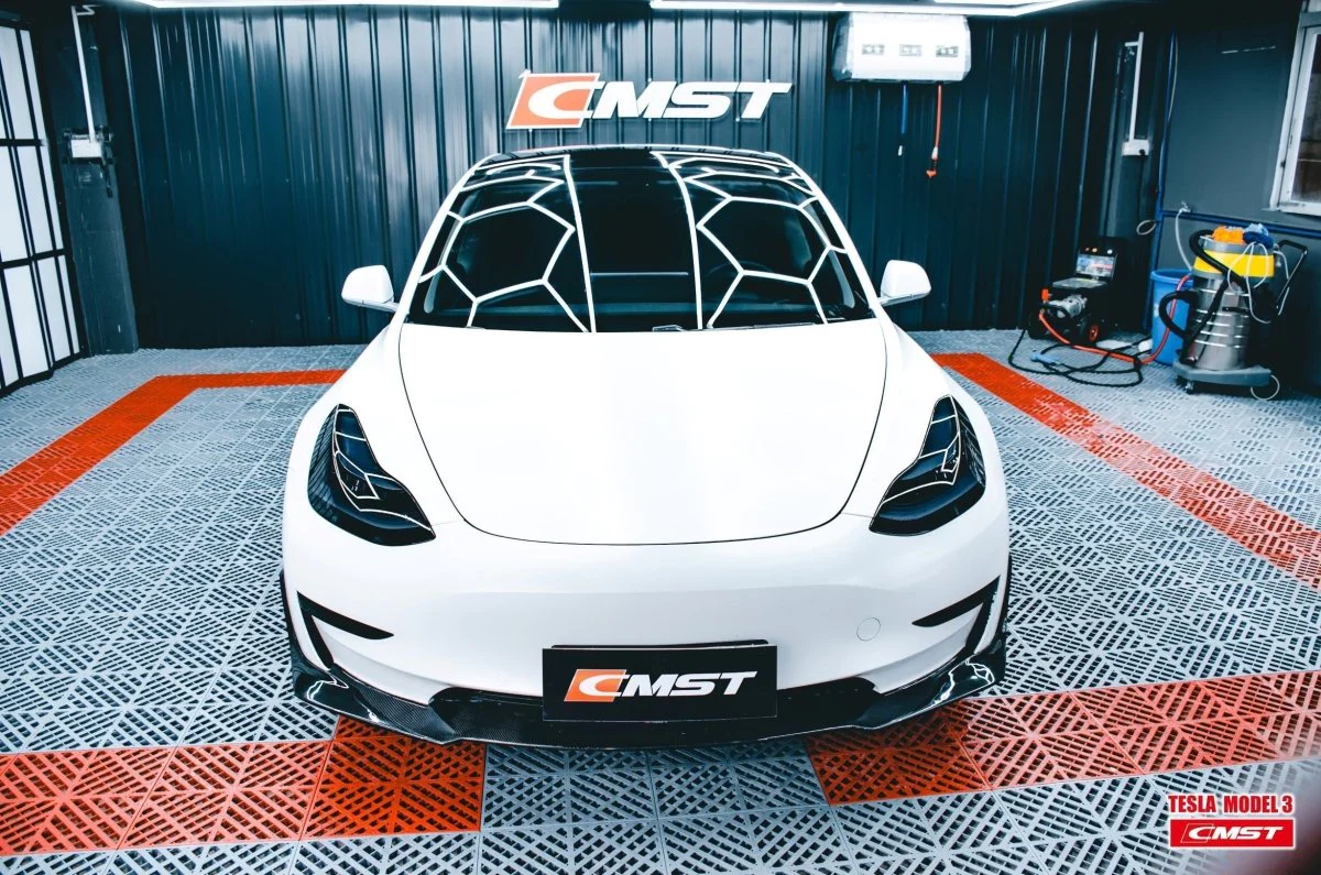 CMST Tuning V4 Front Lip Splitter for Tesla Model 3 Performance/Base Carbon Fiber/FRP