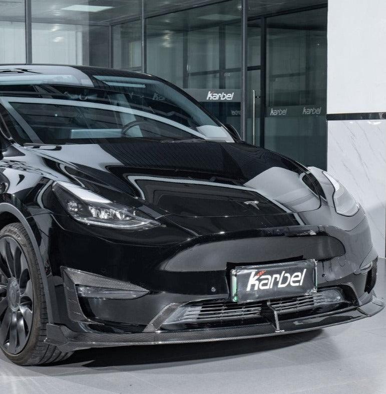 Karbel Carbon Front Lip Splitter for Tesla Model Y / Performance Pre-preg Carbon Fiber