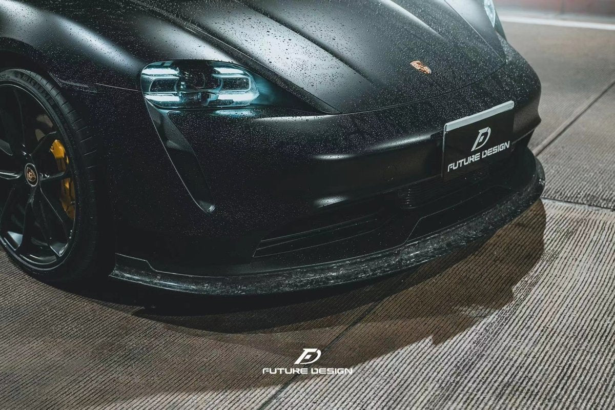 Future Design FD V1 Carbon Fiber FRONT LIP SPLITTER for Porsche Taycan Base & 4S