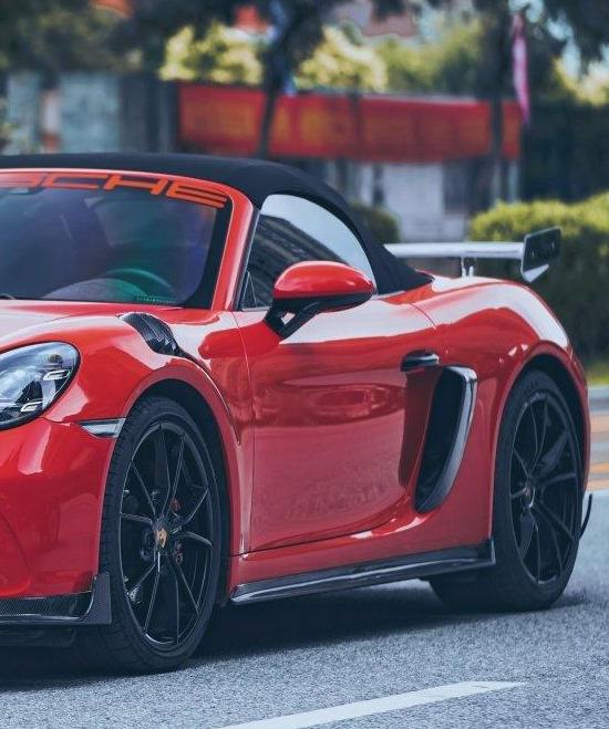 CMST Tuning V2 Side Skirts for Porsche 718 Cayman Boxster GT/S/4 Spyder Carbon Fiber/FRP