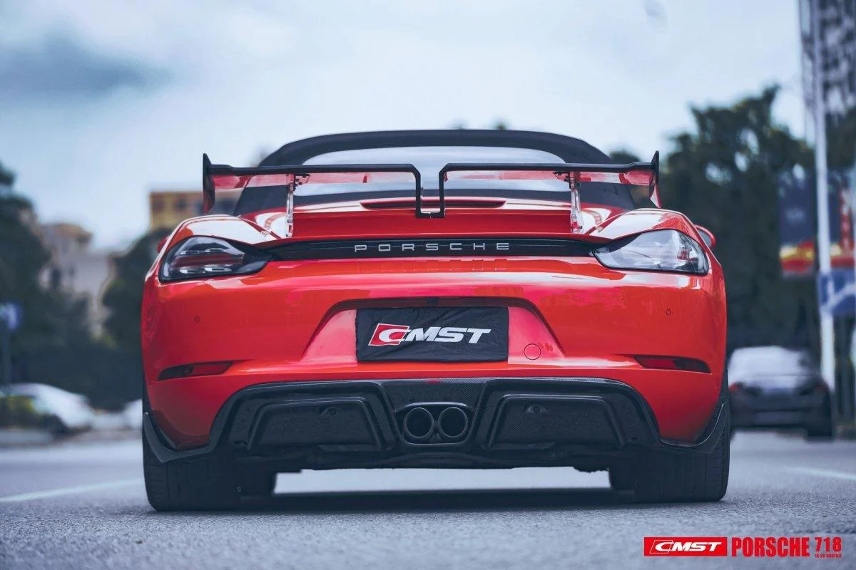 CMST Tuning V2 Rear Spoiler Wing for Porsche 718 Boxster Base S T GTS Convertible Carbon Fiber/FRP