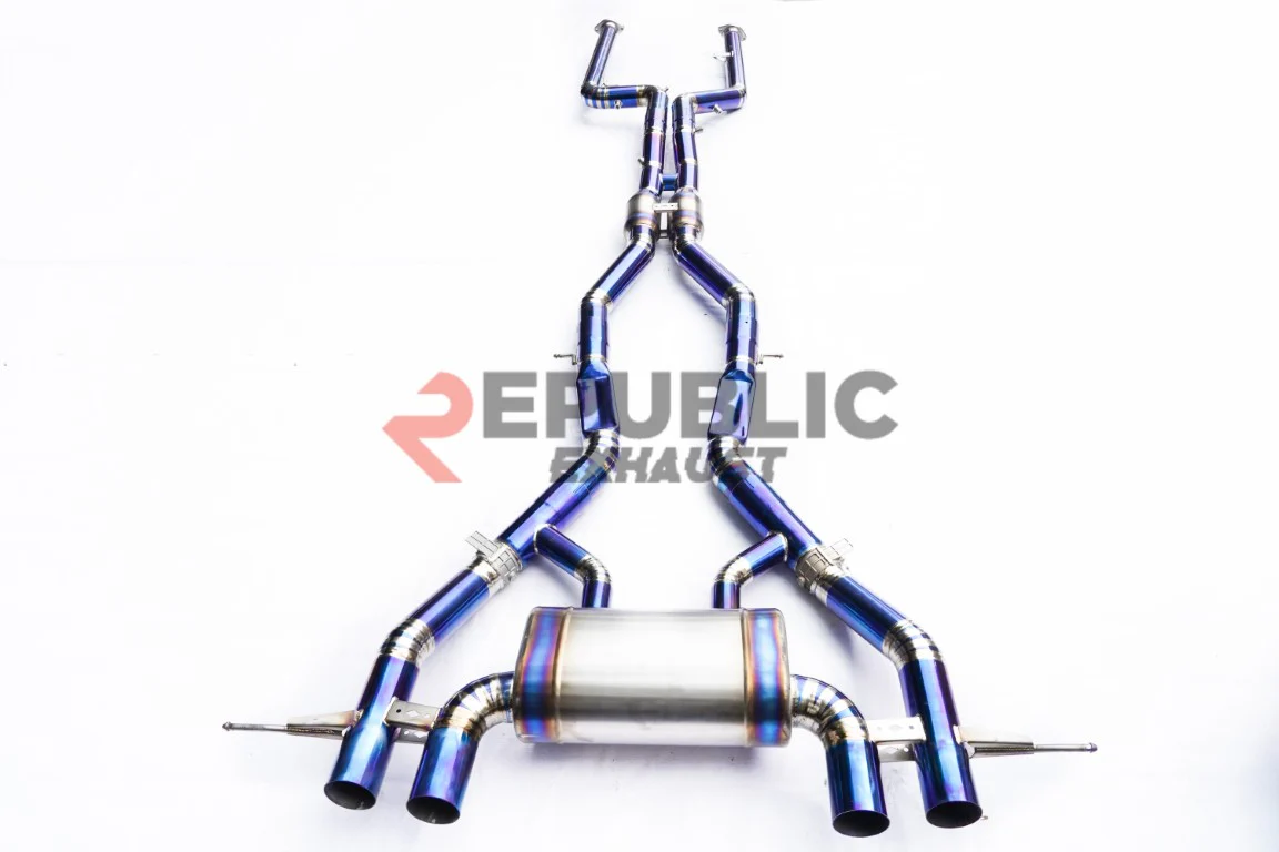 Republic Exhaust Catback Exhaust Quad Exit Tips for BMW M3 G80 2021-ON Titanium/Stainless Steel