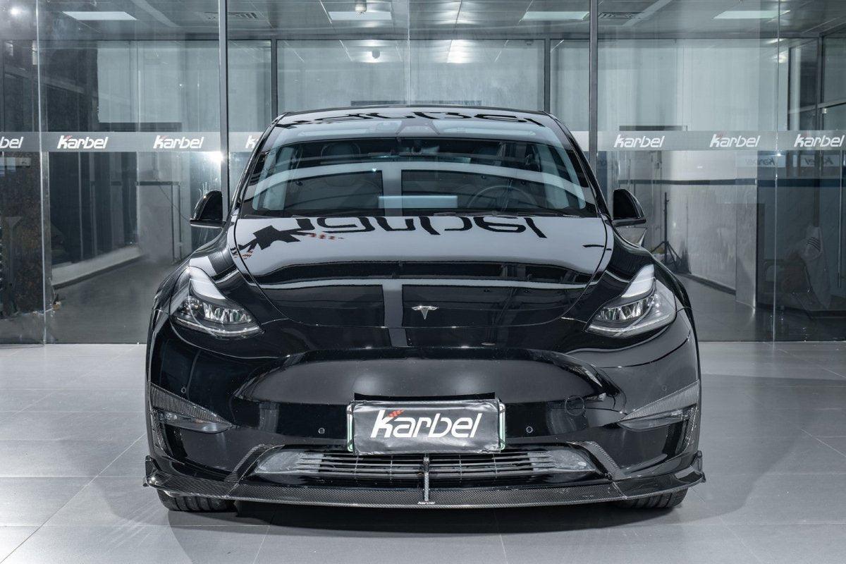 Karbel Carbon Front Lip Splitter for Tesla Model Y / Performance Pre-preg Carbon Fiber