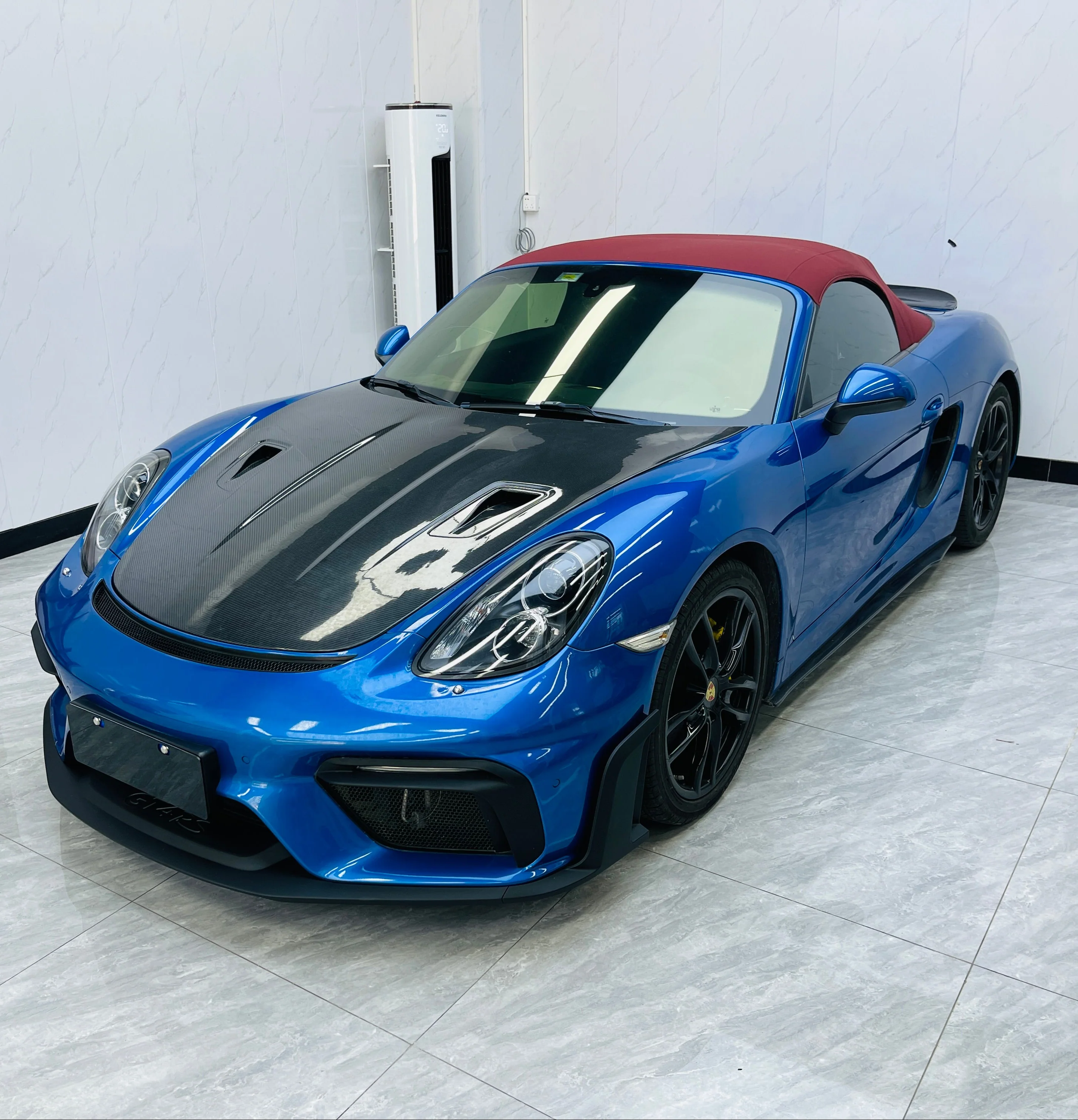 Dupont Tech GT4RS Conversion Style Front Bumper & Trim for Porsche 981 Cayman Boxster 2017-2016 PP Polypropylene / Carbon Fiber