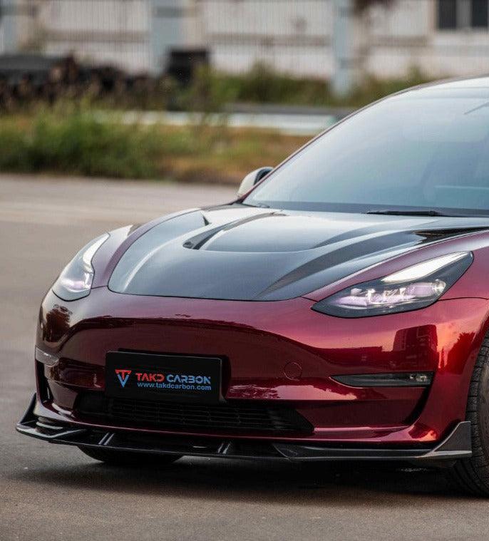 TAKD Carbon Front Lip for Tesla Model 3 2017-2023 Pre-preg Carbon Fiber