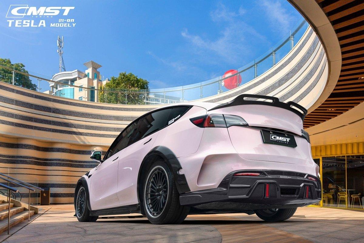 CMST Tuning V4 With Tow Hook Access Rear Diffuser for Tesla Model Y Performance Carbon Fiber/FRP