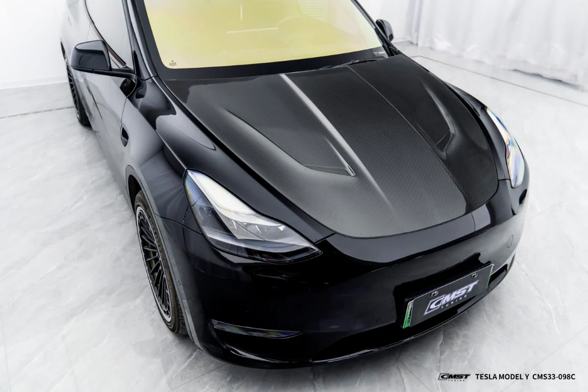 CMST Tuning V4 Hood for Tesla Model Y Performance AWD Long Range RWD Carbon Fiber / FRP