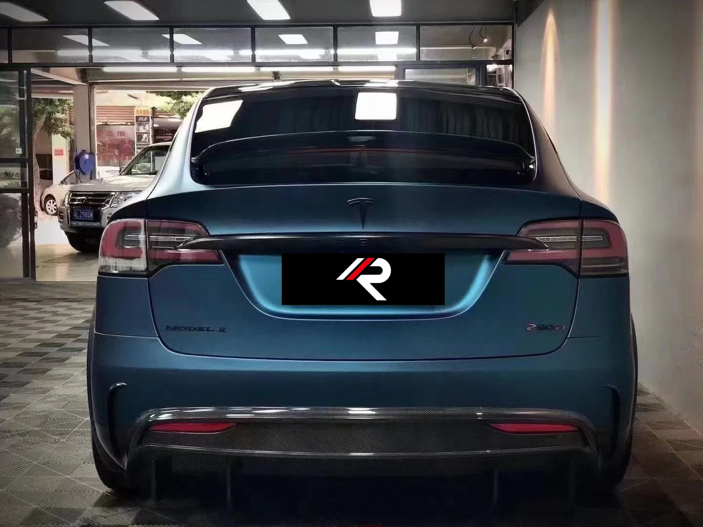 Aero Republic RZ Style Rear Diffuser for Tesla Model X P100D 100D 90D 75D 60D 2016-2021 Carbon Fiber