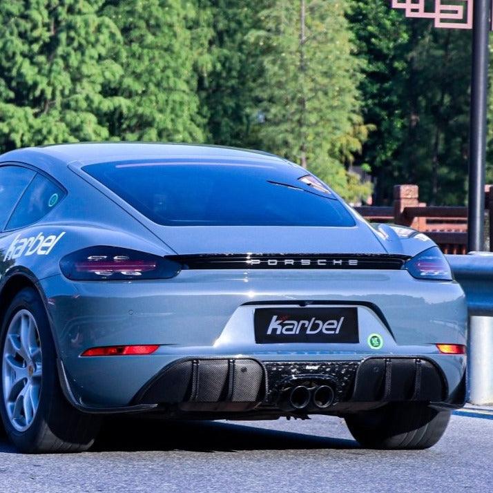 Karbel Carbon Rear Diffuser & Canards for Porsche 718 Cayman / Boxster / GTS Carbon Fiber