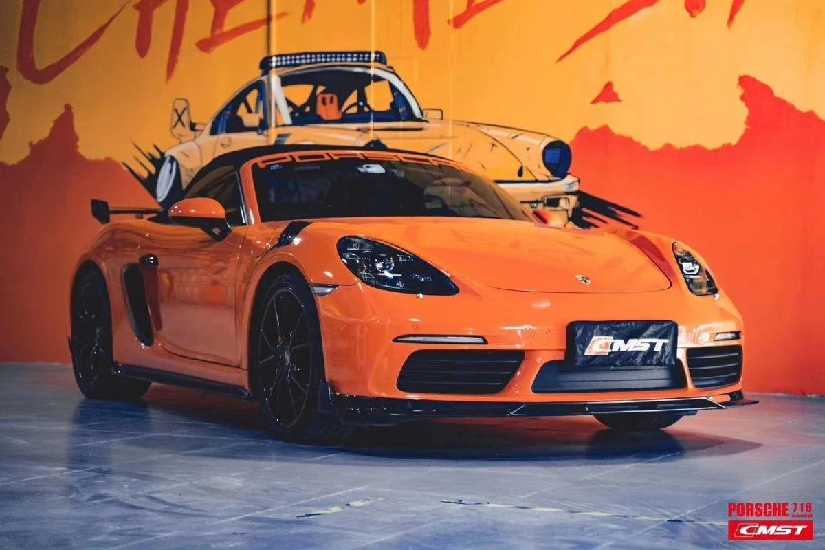 CMST V2 Front Lip Splitter for Porsche 718 Cayman Boxster Base S T Carbon Fiber/FRP