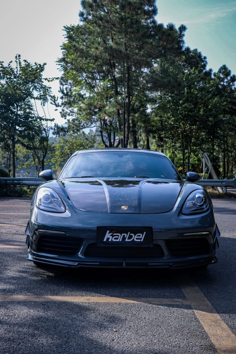 Karbel Carbon Front Lip for Porsche 718 Cayman & Boxster Pre-preg Carbon Fiber