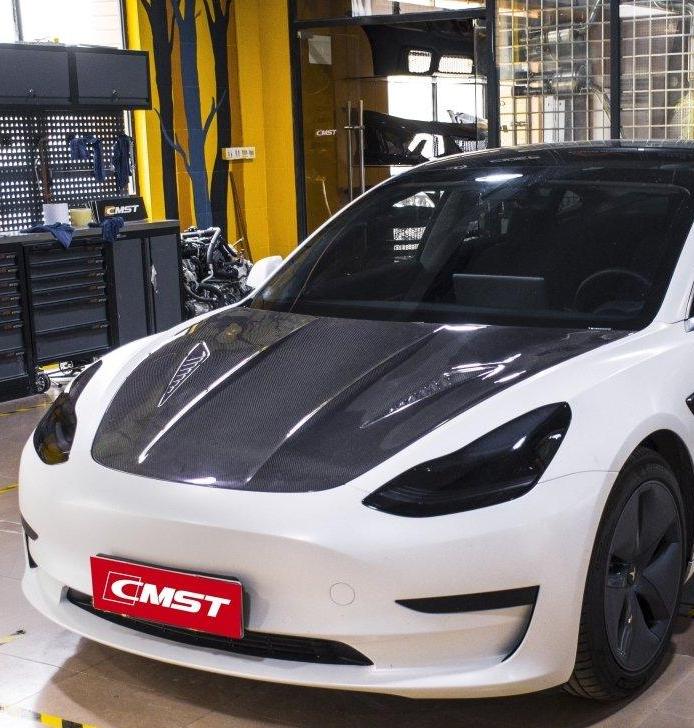 CMST Tuning V2 Hood Bonnet for Tesla Model 3 Performance/Base Carbon Fiber/FRP