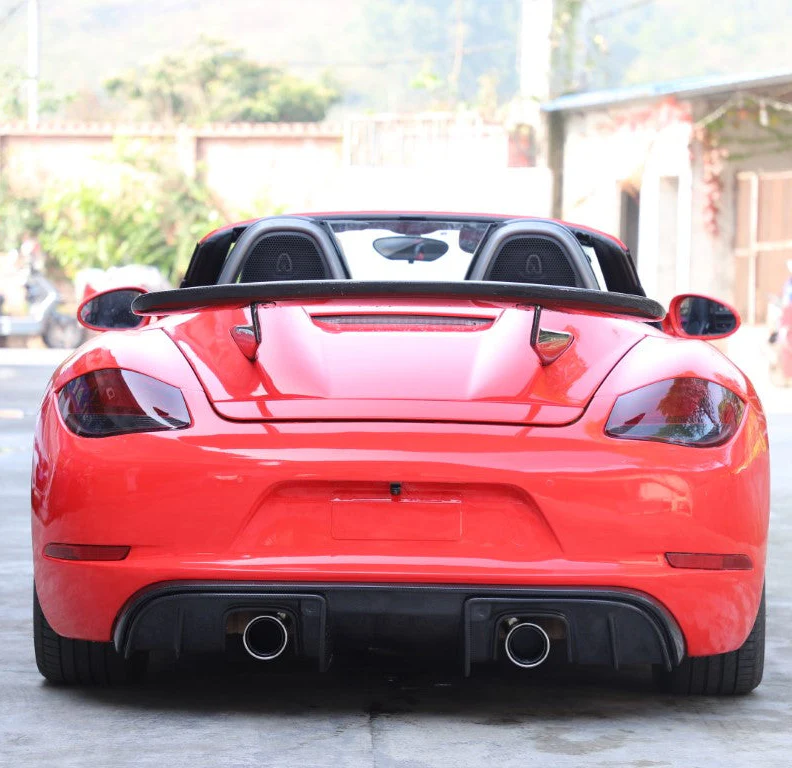 DuPont Tech Rear Bumper & Diffuser for Porsche 987.2 Boxster Base S R 2009-2012 FRP/PP Polypropylene/Dry Pre-preg Carbon Fiber