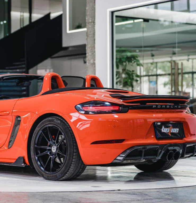 BCTXE Tuning V1 Rear Lip Spoiler for Porsche 718 Boxster Base S T GTS?Convertible Carbon Fiber