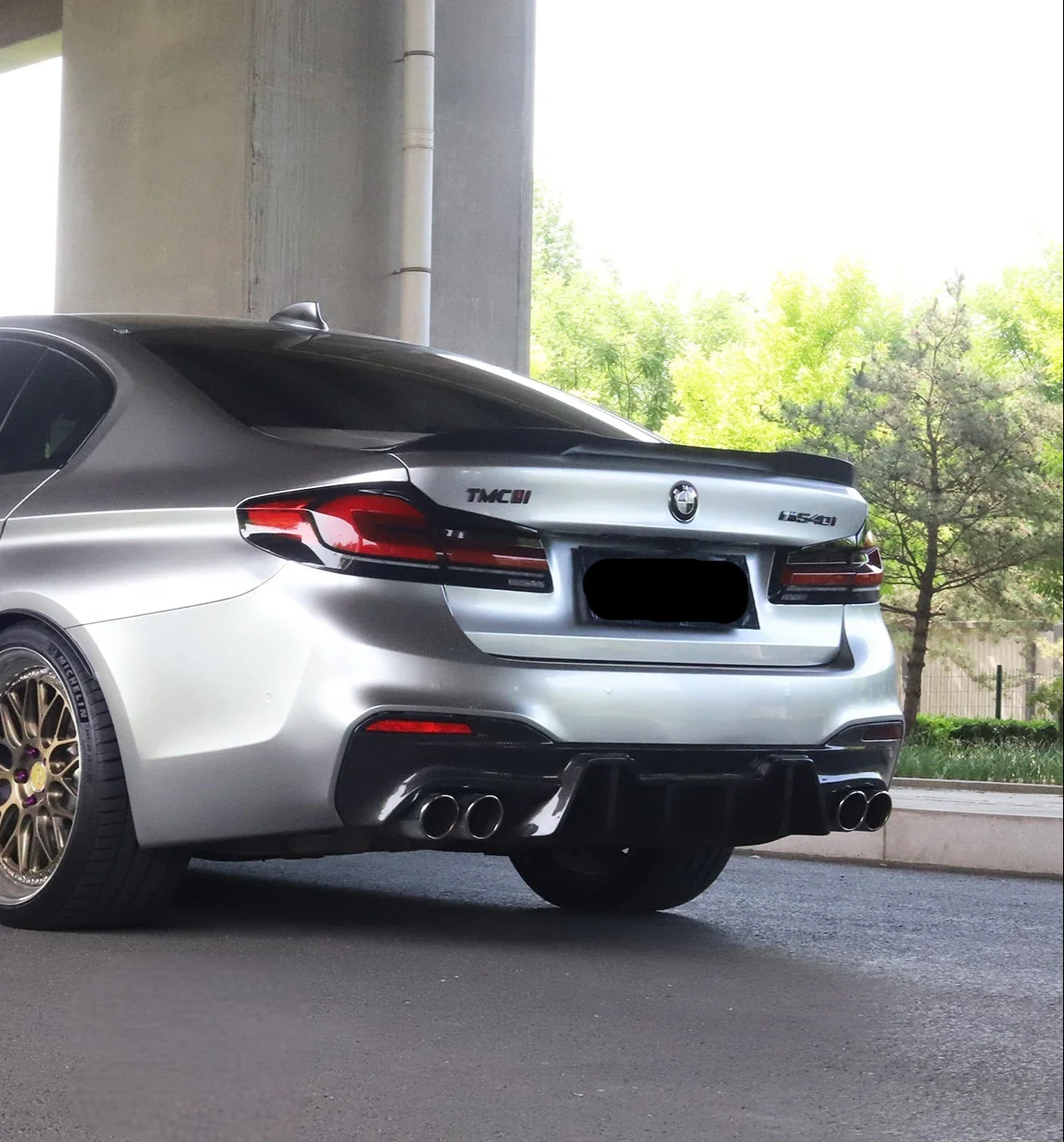 Geex Village Rear Lip Spoiler for BMW M5C M5 F90 2018-2024 & 5 Series M550 540 G30 2017-2023 Sedan Carbon Fiber