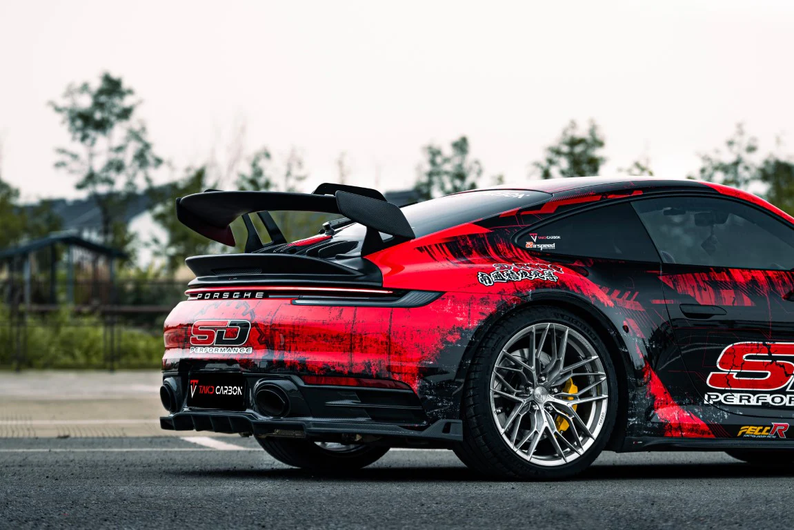 TAKD Carbon V1 Lower Rear Diffuser Extension for Porsche 911 992.1 Carrera Base/S/T/4/4S/Targa 4/4S Carbon Fiber