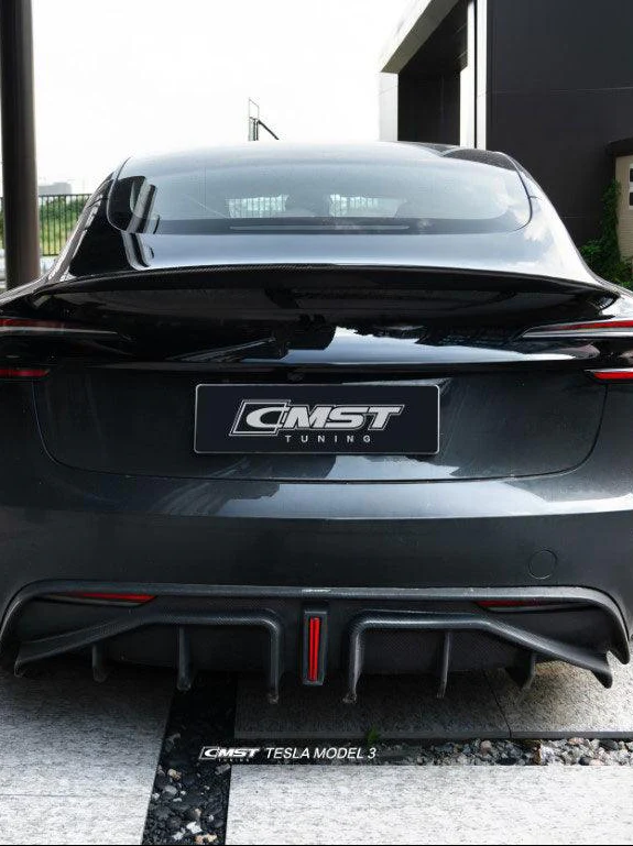 CMST Tuning V3 Rear Spoiler for Tesla Model 3 Highland / Performance Sedan Carbon Fiber