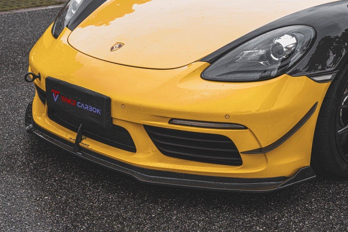 TAKD Carbon Front Lip for Porsche 718 Boxster / Cayman Carbon Fiber