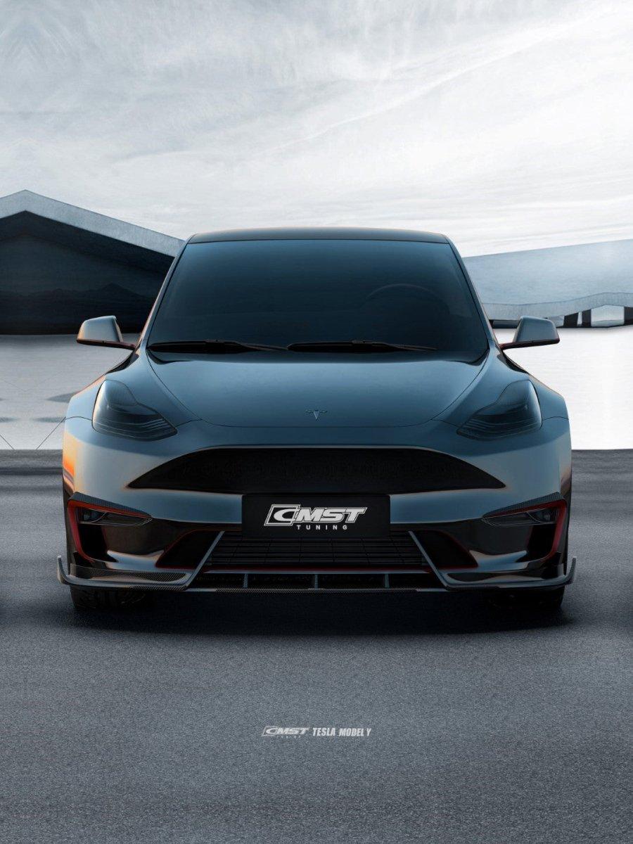 CMST Tuning V4 Front Lip Splitter for Tesla Model Y Performance AWD Long Range RWD Carbon Fiber/FRP