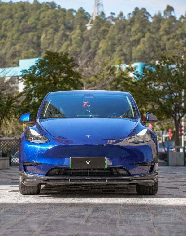 Ventus Veloce Front Lip for Tesla Model Y/P 2020-2025 Pre-preg Carbon Fiber