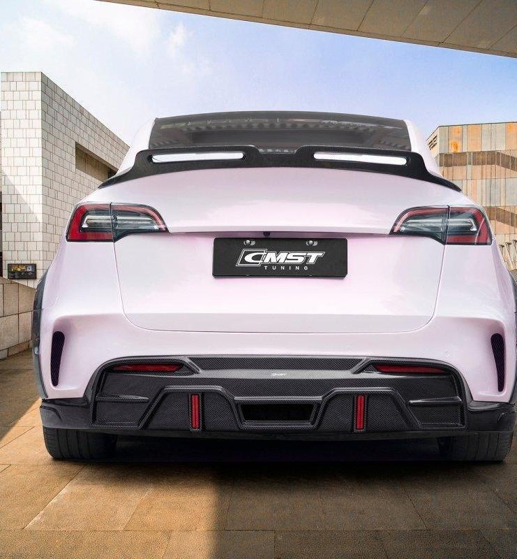 CMST Tuning V4 With Tow Hook Access Rear Diffuser for Tesla Model Y Performance Carbon Fiber/FRP