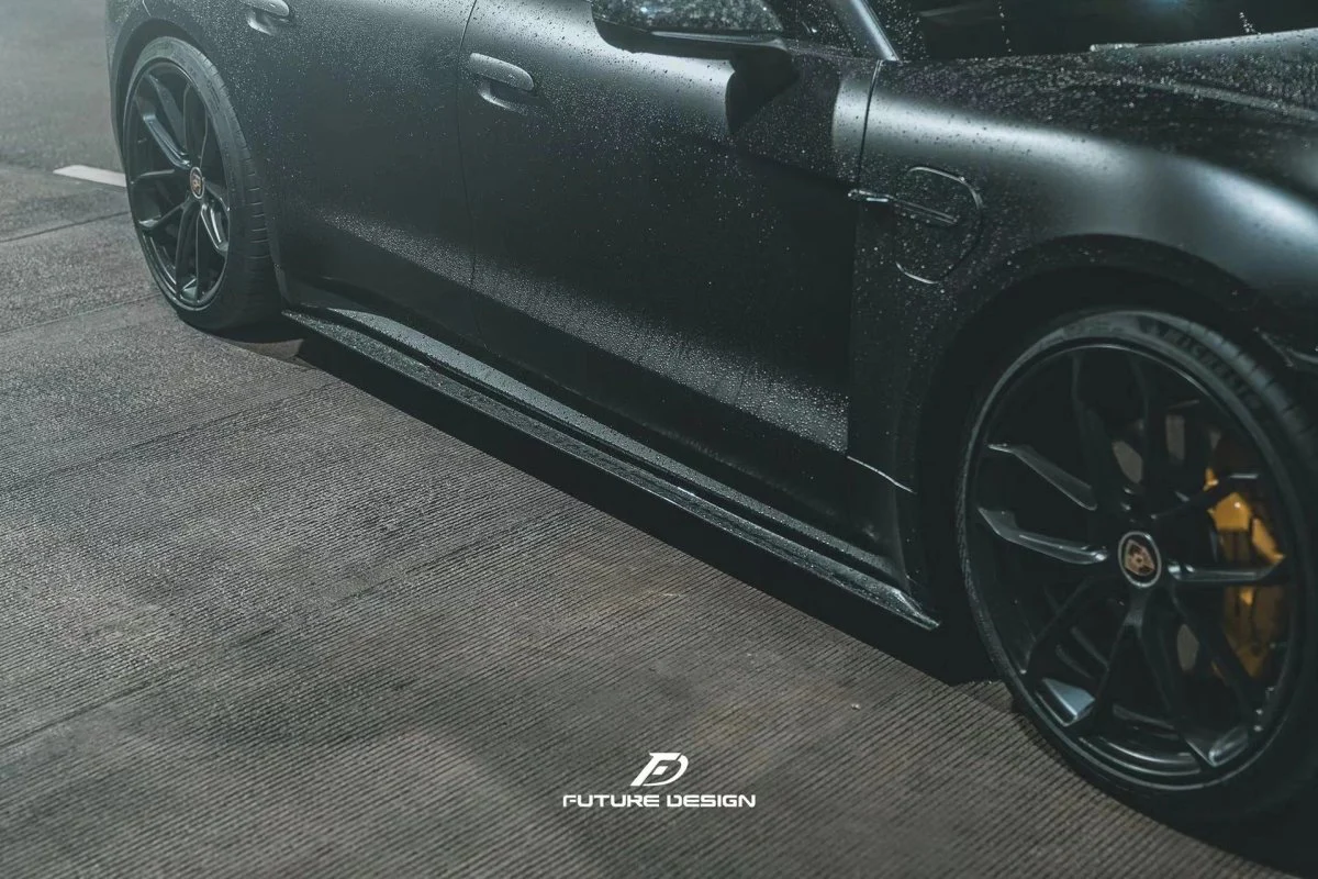 Future Design FD Carbon Fiber SIDE SKIRTS for Porsche Taycan Base & 4S & Turbo & Turbo S