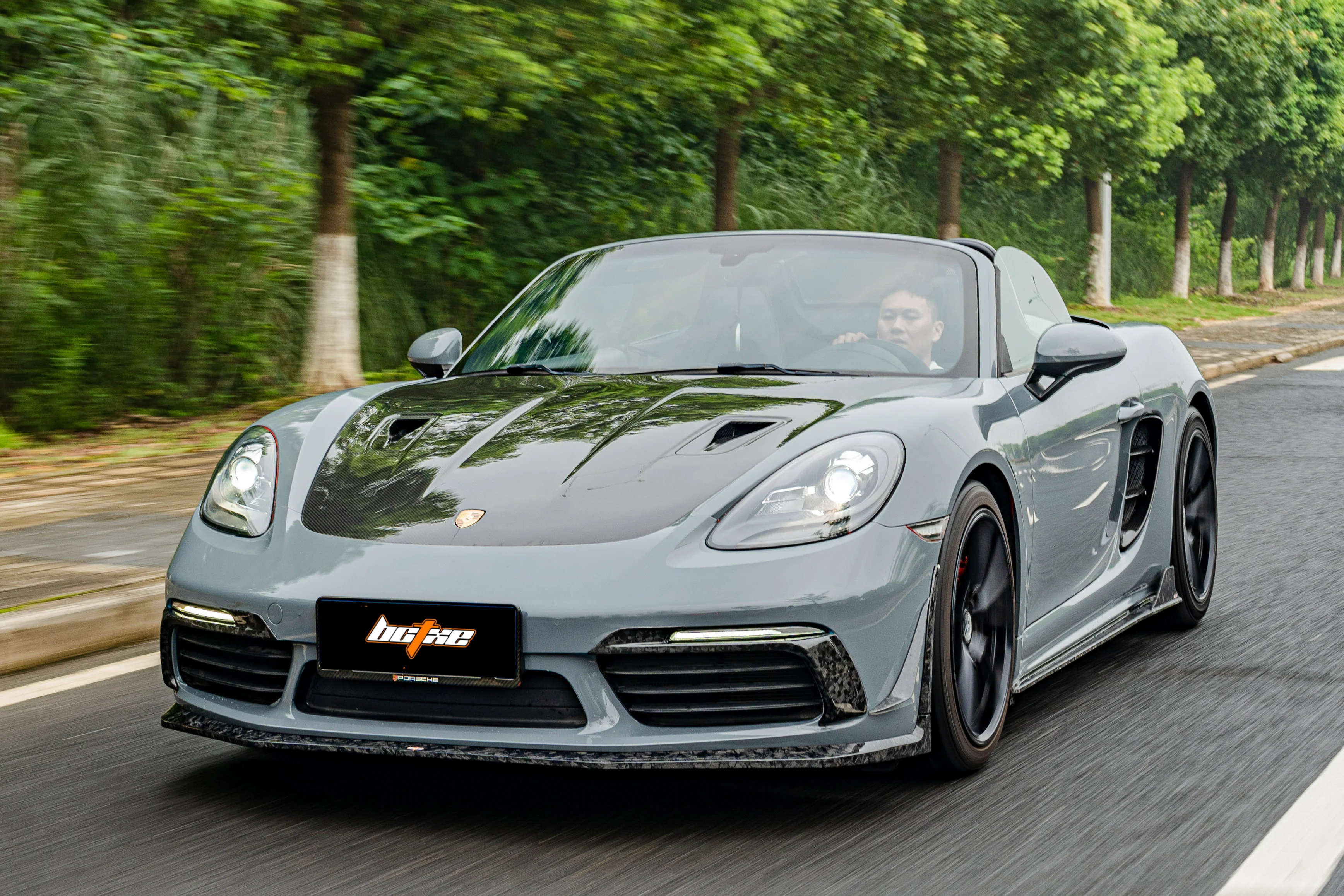 BCTXE Tuning Front Lip for Porsche 718 Cayman/Boxster GTS 2017-ON Dry Pre-preg Carbon Fiber