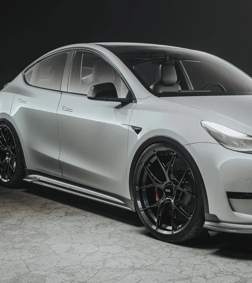 Future Design Carbon Side Skirts for Tesla Model Y Performance AWD Long Range RWD Standard 2020-2025 Carbon Fiber / FRP