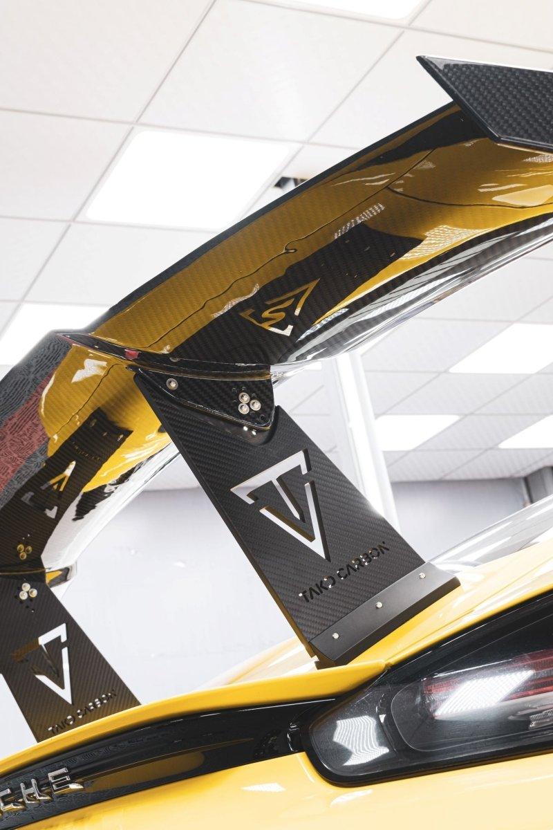 TAKD Carbon V1 Rear Wing for Porsche 718 Cayman / Boxster / GTS 2017-ON 	2 Door Carbon Fiber