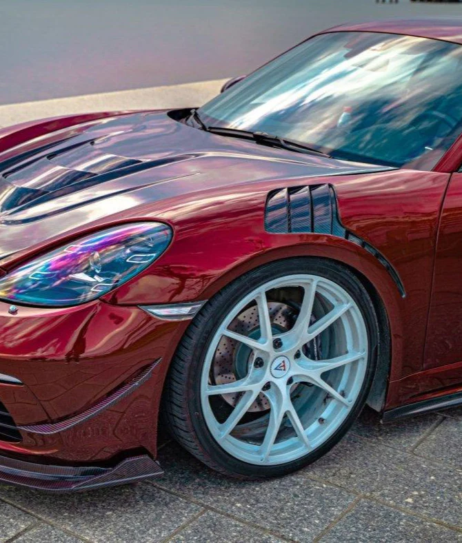 TAKD Carbon Front Fenders for Porsche 718 Boxster / Cayman Carbon Fiber