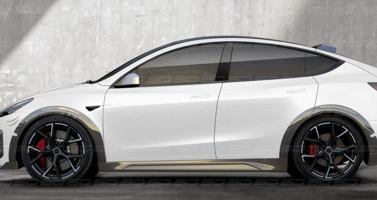 SD Carbon Side Skirts For Tesla Model Y / Performance
