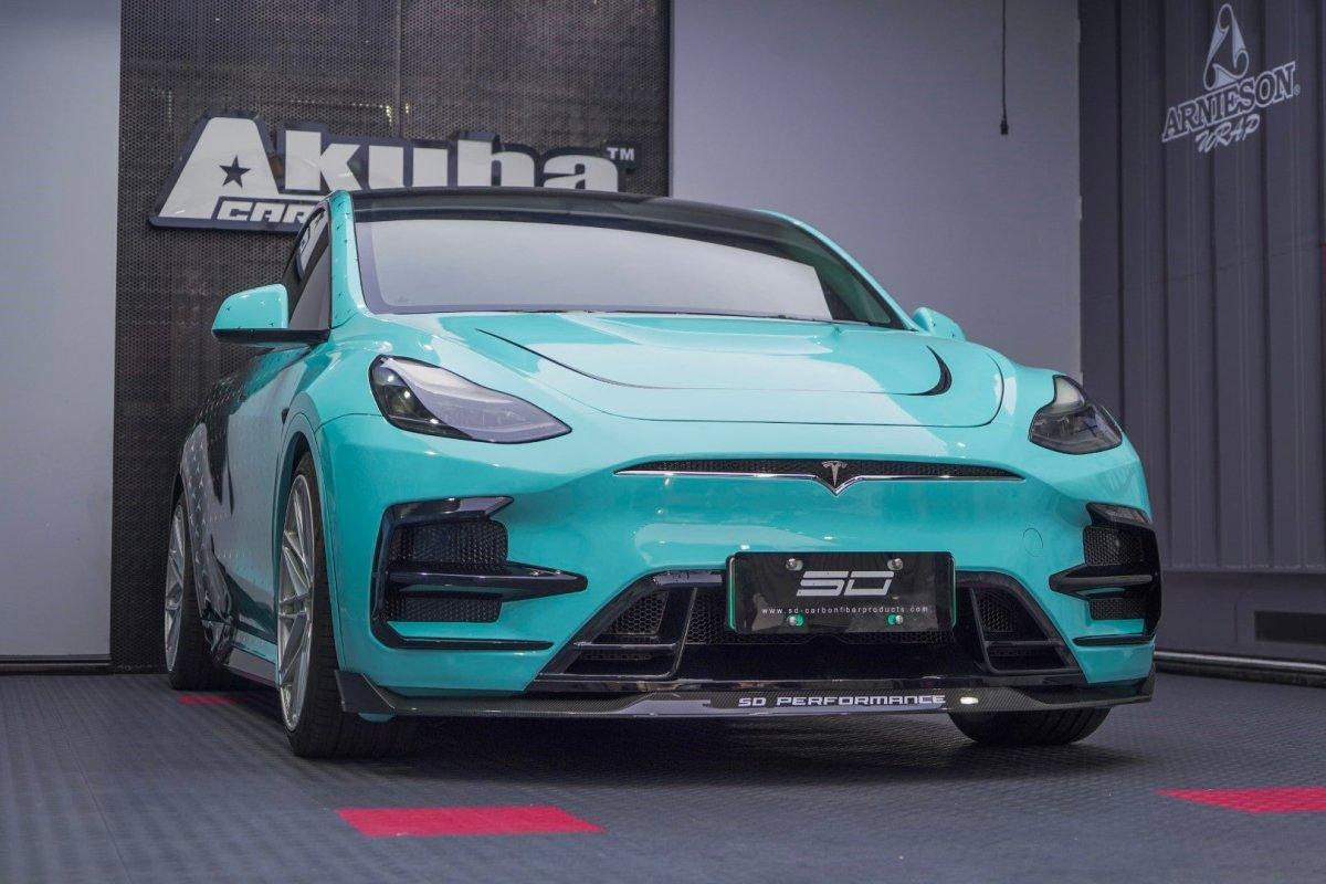 SD Carbon Front Bumper & Lip For Tesla Model Y / Performance