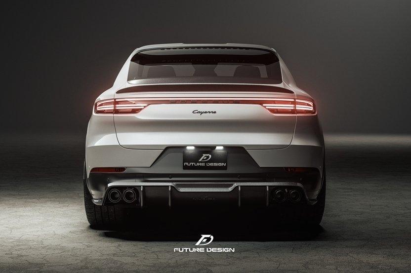 Future Design Carbon Fiber REAR DIFFUSER for Porsche Cayenne Coupe 9Y3.1 Base/E-Hybrid/S GTS
